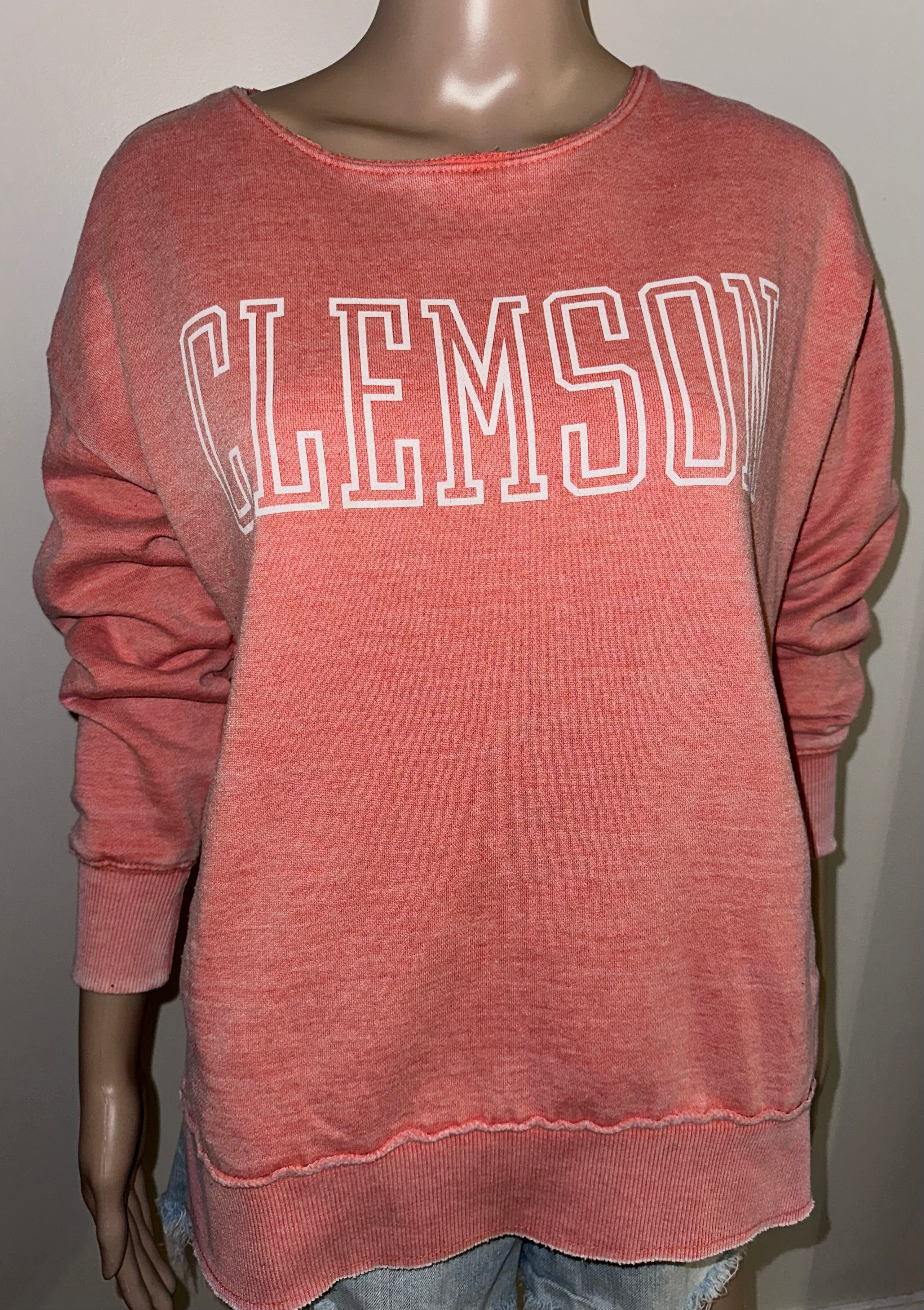 Clemson Tigers Oversized Pocket Sweatshirt, Sz Sm