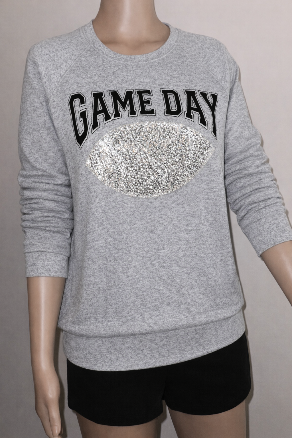 Gameday Sequin Football Long Sleeve Shirt, Sz Small (NWT)