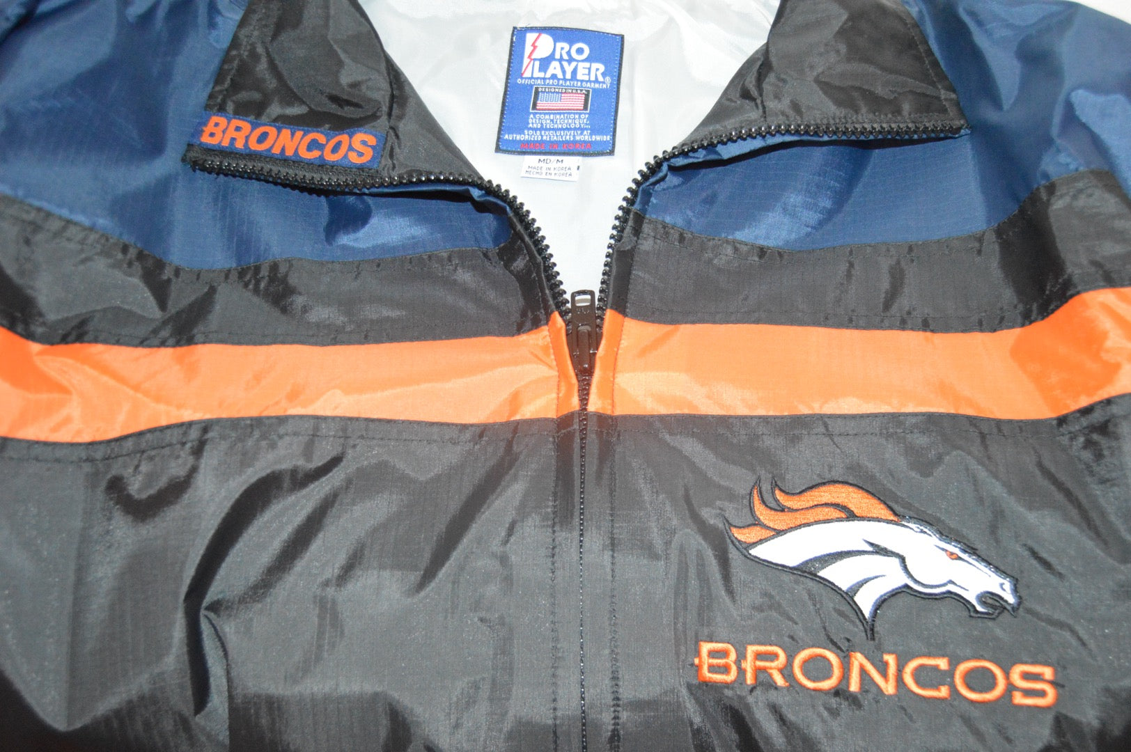 Denver Broncos Full Zip Windbreaker Jacket (VINTAGE) (NWT)