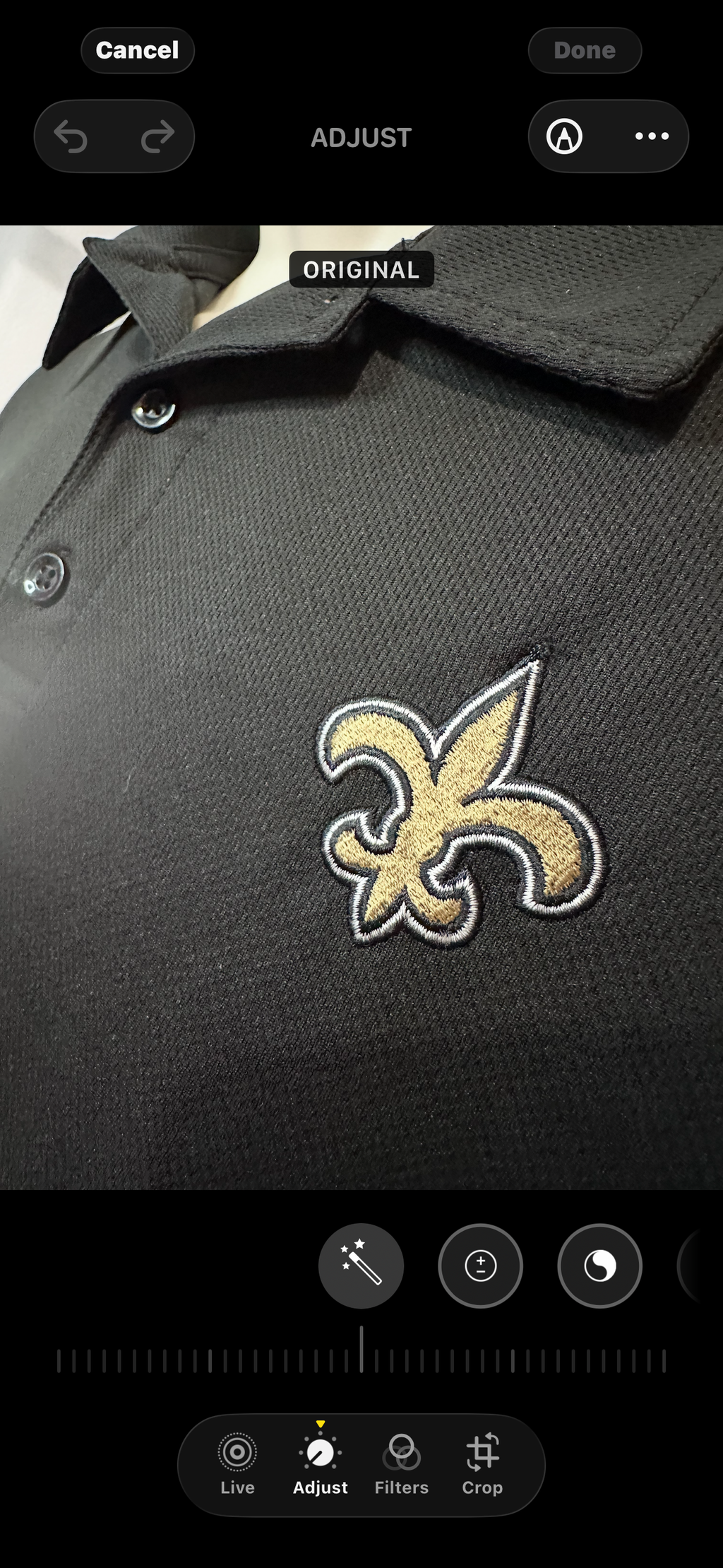New Orleans Saints Golf Shirt Polo, Sz Large
