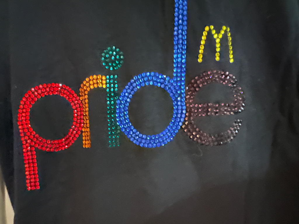McDonald’s LGBTQ Pride Bling T-shirt, Sz Large
