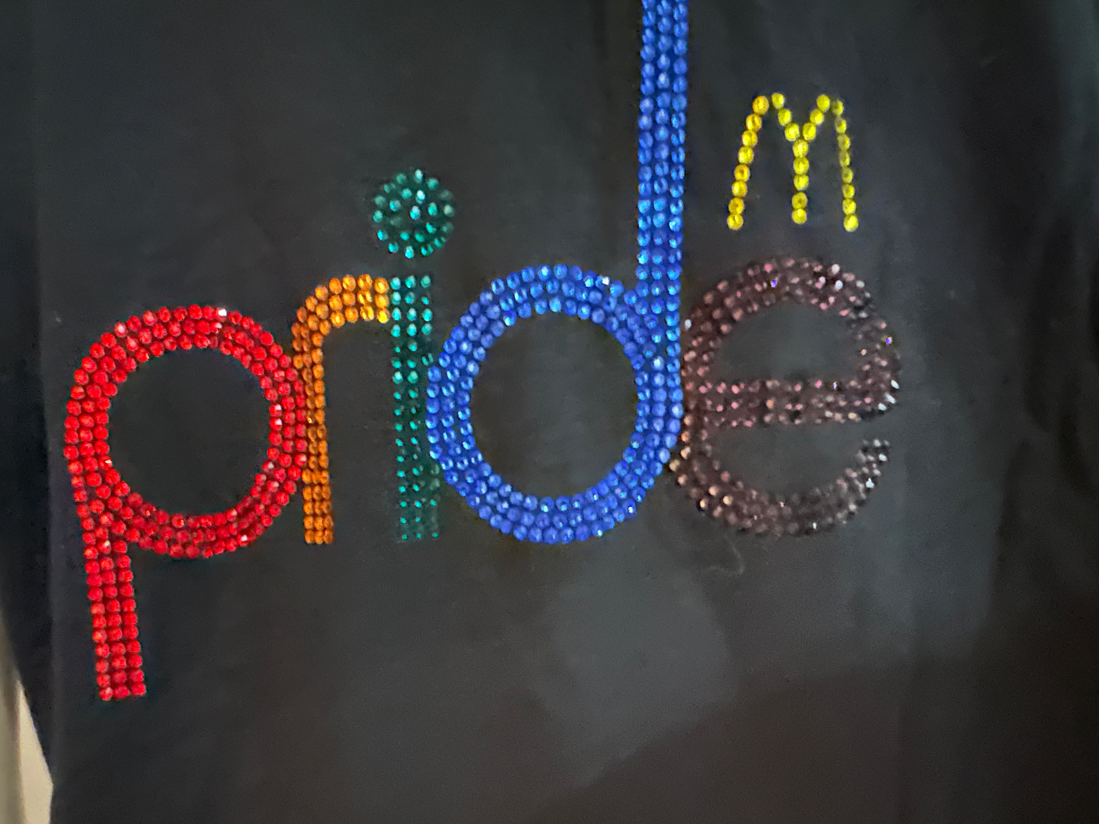 McDonald’s LGBTQ Pride Bling T-shirt, Sz Large