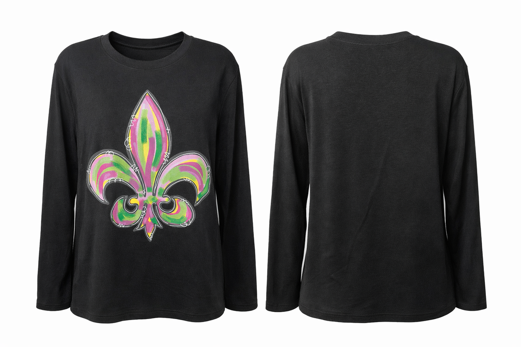 New Orleans Saints Mardi Gras Long Sleeve Tee-, Sz Medium