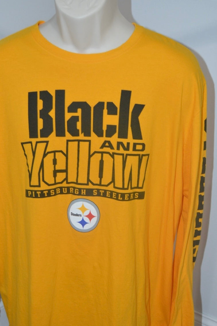Pittsburgh Steelers Men's Long Sleeve Black & Yellow T-Shirt