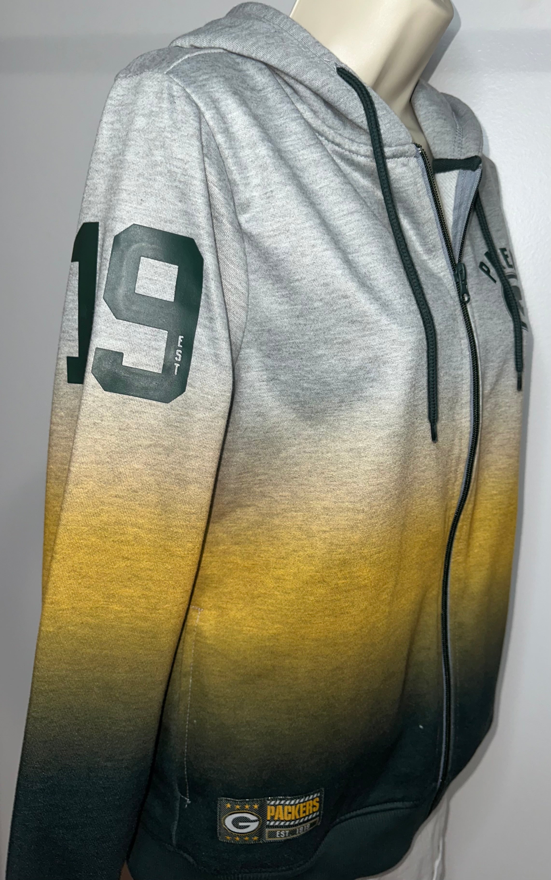 Green Bay Packers Women’s Full Zip Ombré Hoodie