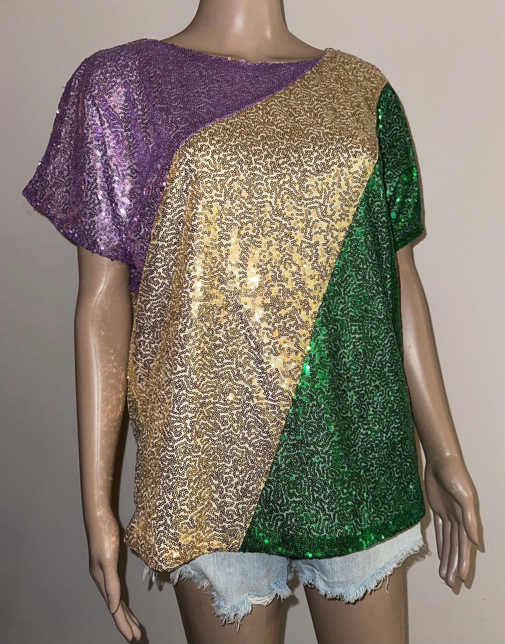 Mardi Gras Sequin Shirt, Sz Small (NWT)