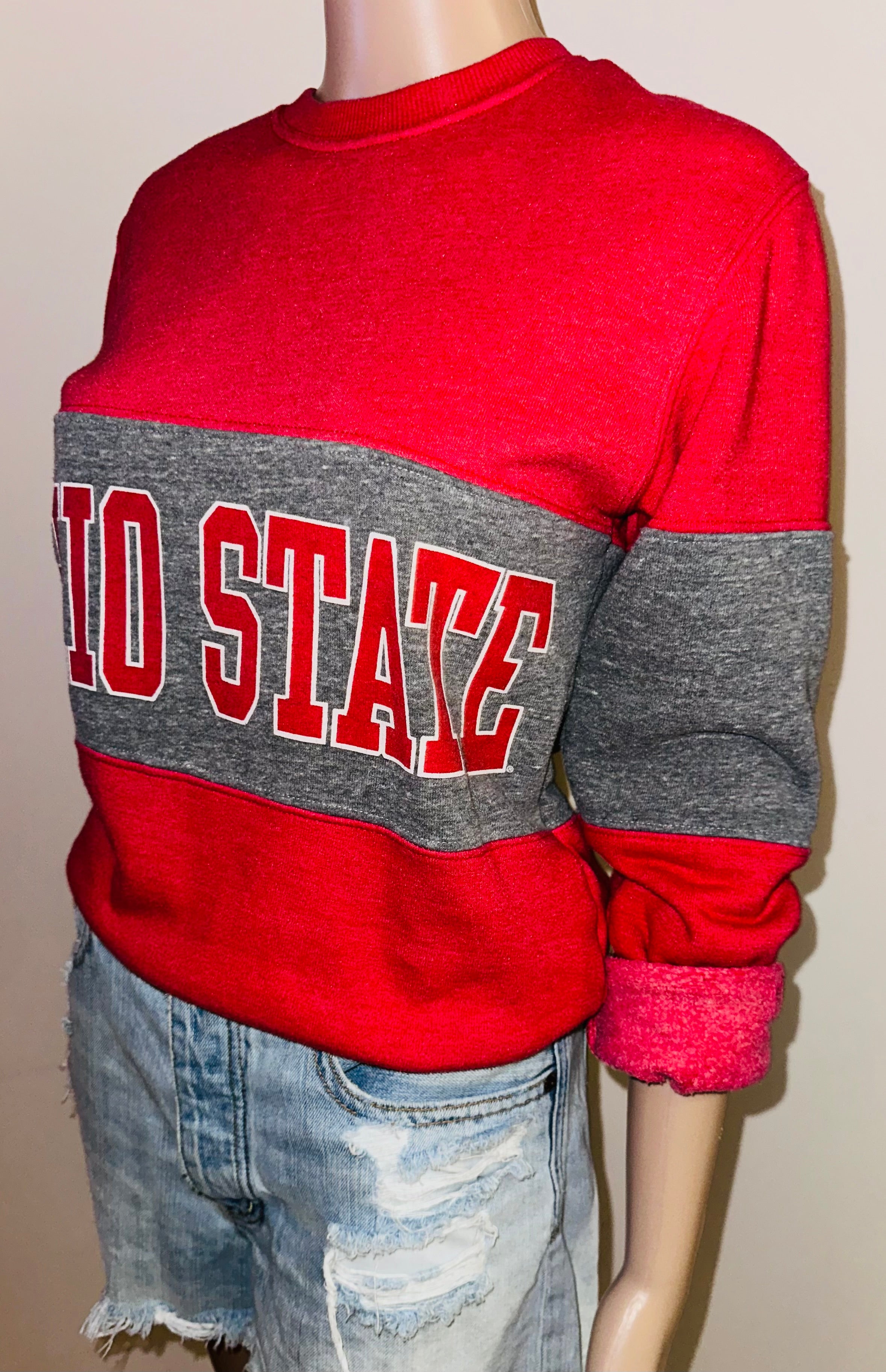 Ohio State Buckeyes Homage Crewneck Sweatshirt, Sz XS
