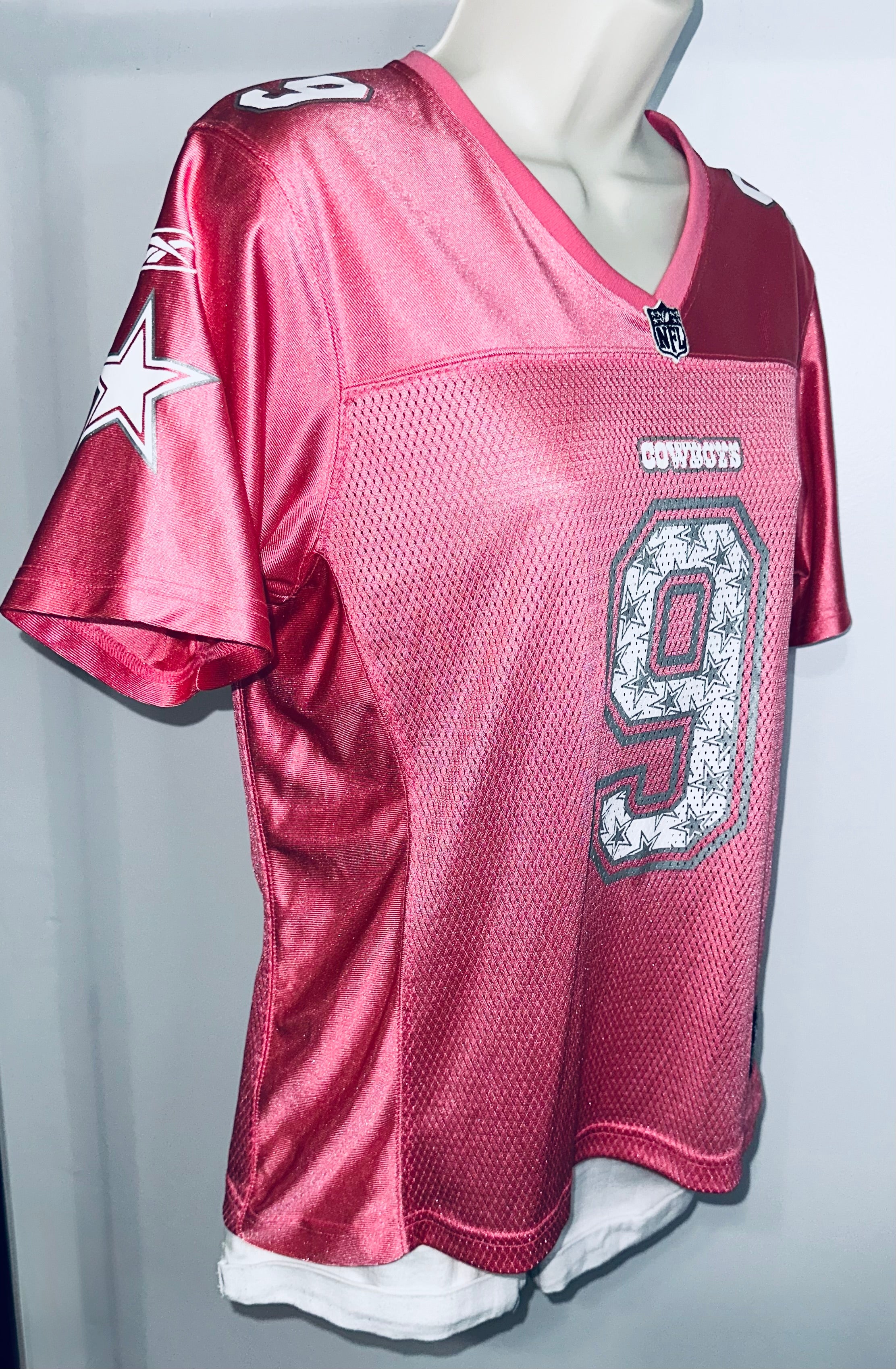 Dallas Cowboys Pink Sparkle “Tony Romo #9” Jersey