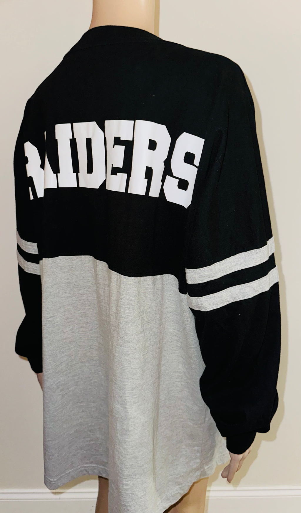 Oakland Raiders Varsity Long Sleeve Tee, Sz XL