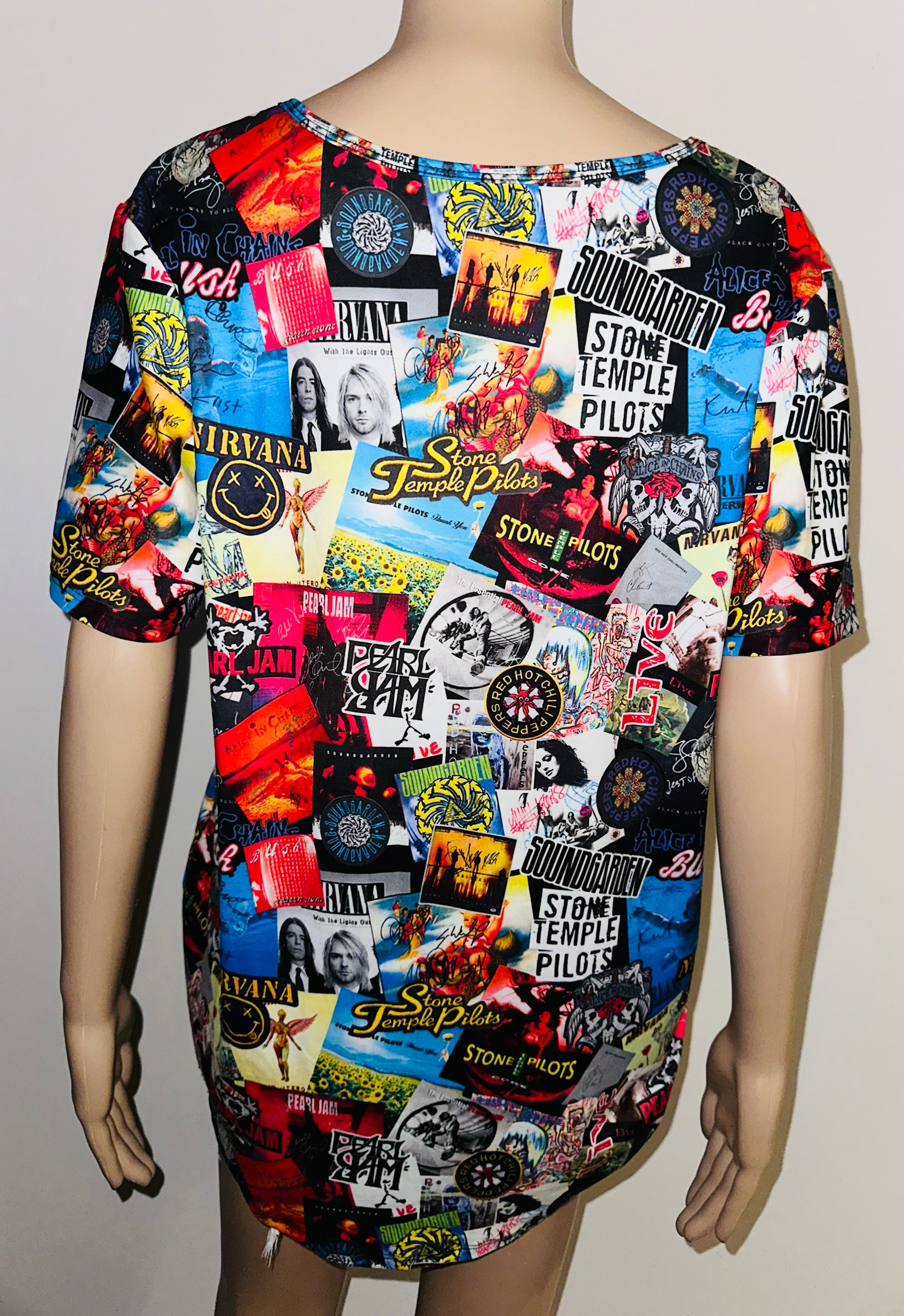 90’s Alternative Rock Band Collage Tee, Sz Large