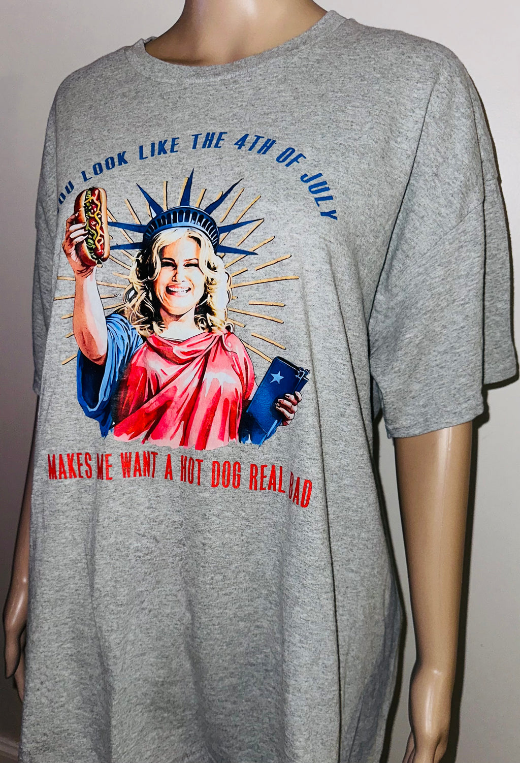 USA 4th of July Jennifer Coolidge Hotdog Tee, Sz XL