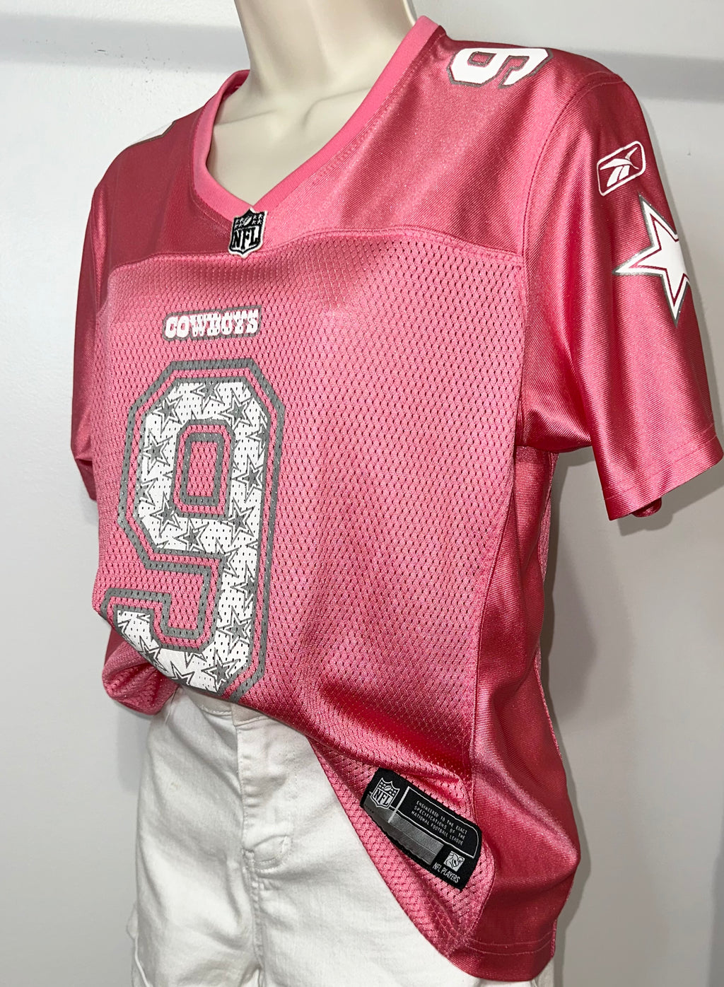 Dallas Cowboys Pink Sparkle “Tony Romo #9” Jersey