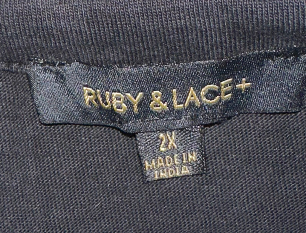 Ruby & Lace Sexy Biker Chain Lined Ladies Tee, Sz XXL