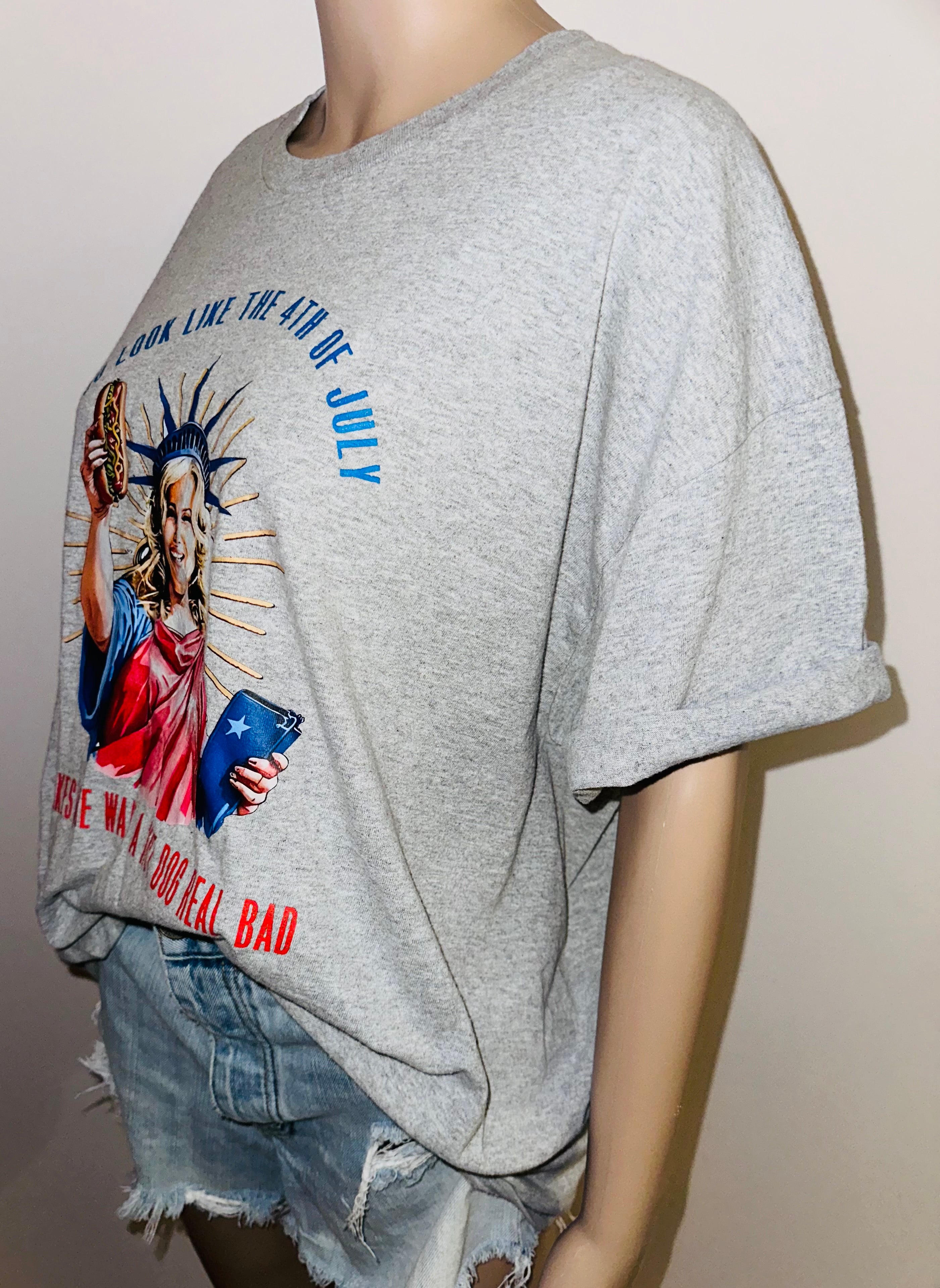 USA 4th of July Jennifer Coolidge Hotdog Tee, Sz XL