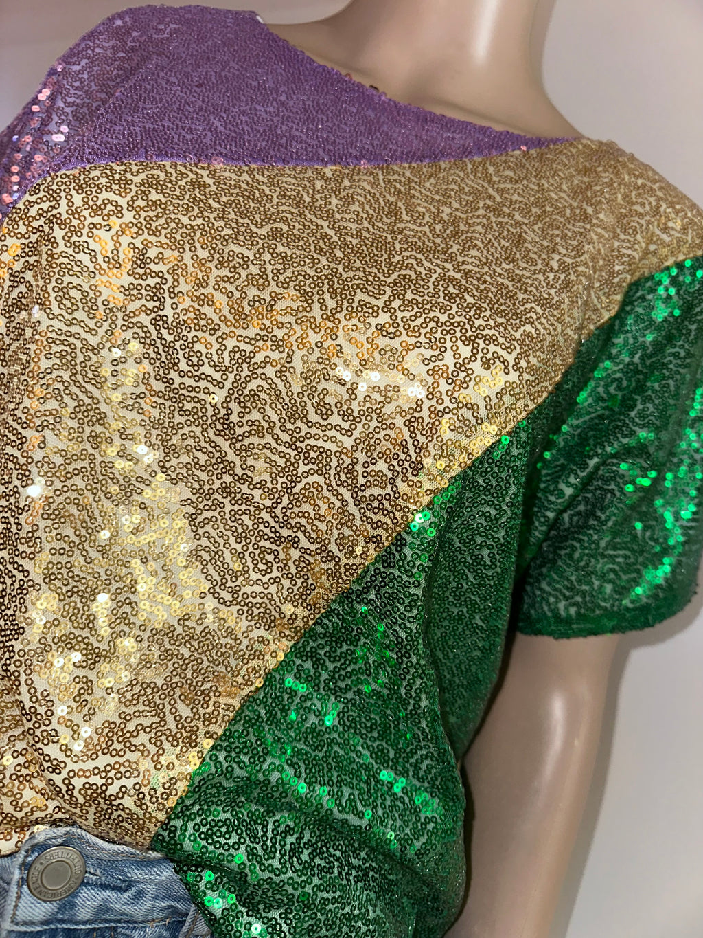 Mardi Gras Sequin Shirt, Sz Small (NWT)