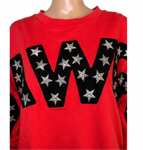 University of Georgia Women's Balloon Sleeve DAWGS Top, Adult Sz Small
