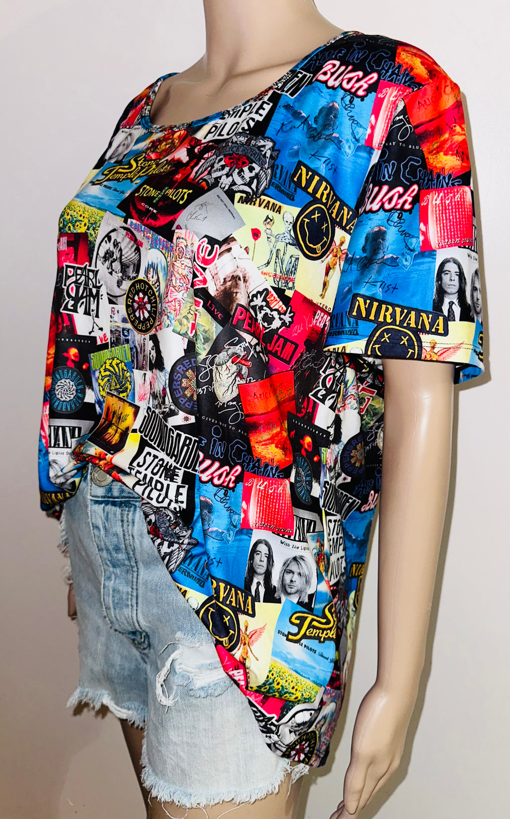 90’s Alternative Rock Band Collage Tee, Sz Large