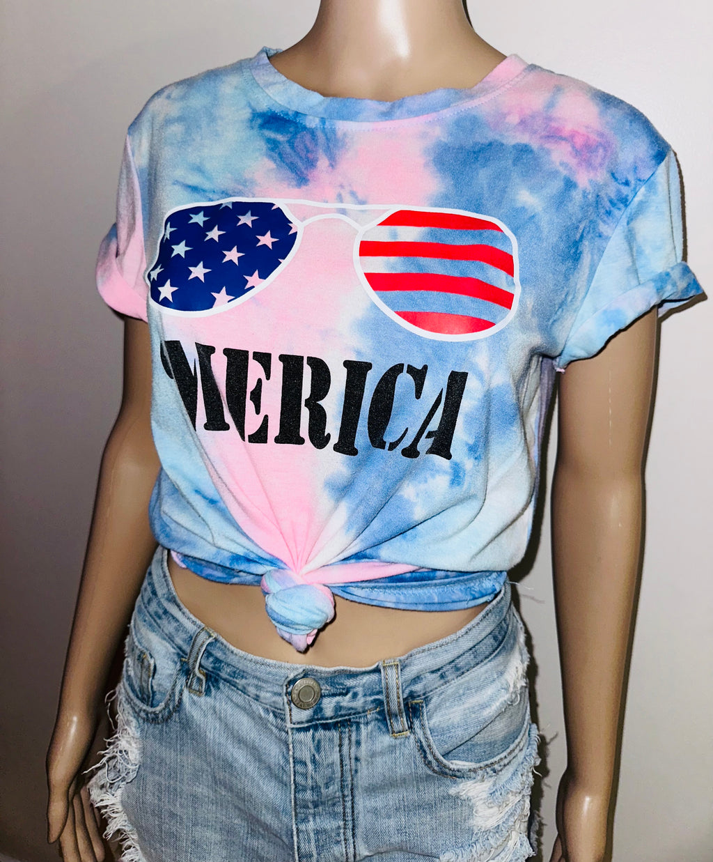 4th of July MERICA Aviator USA Tee, Sz Small