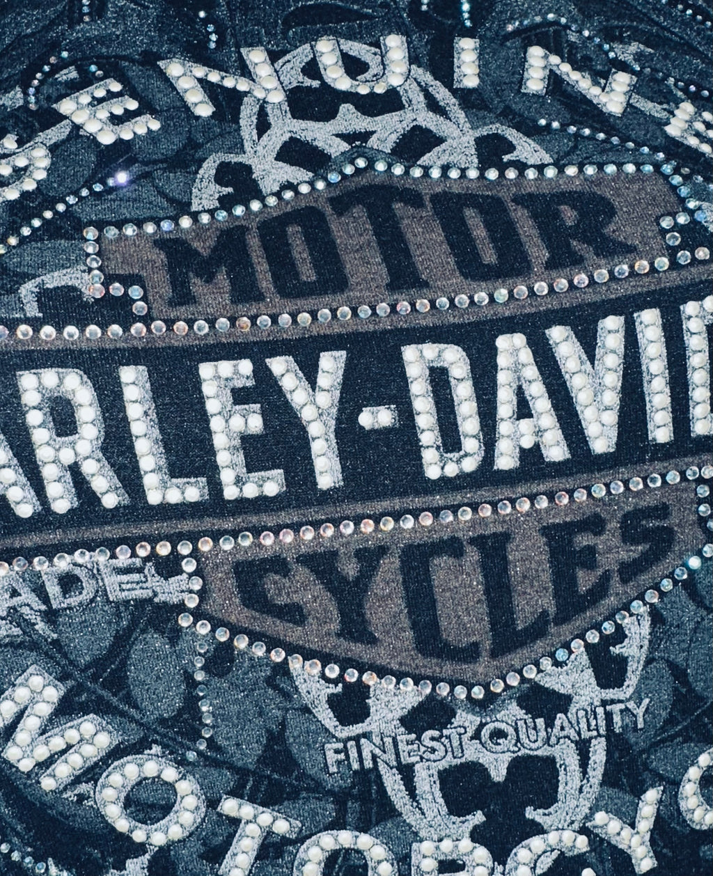 Harley Davidson Ladies Pearls & Bling Tee, Sz M