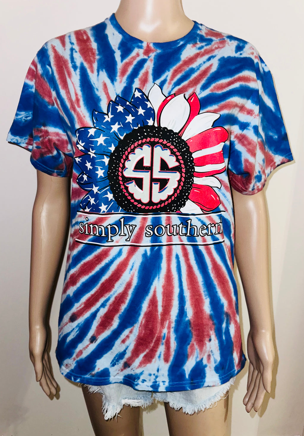 Red White & Blue Tie Dye Team USA Tee, Sz M (NWT)