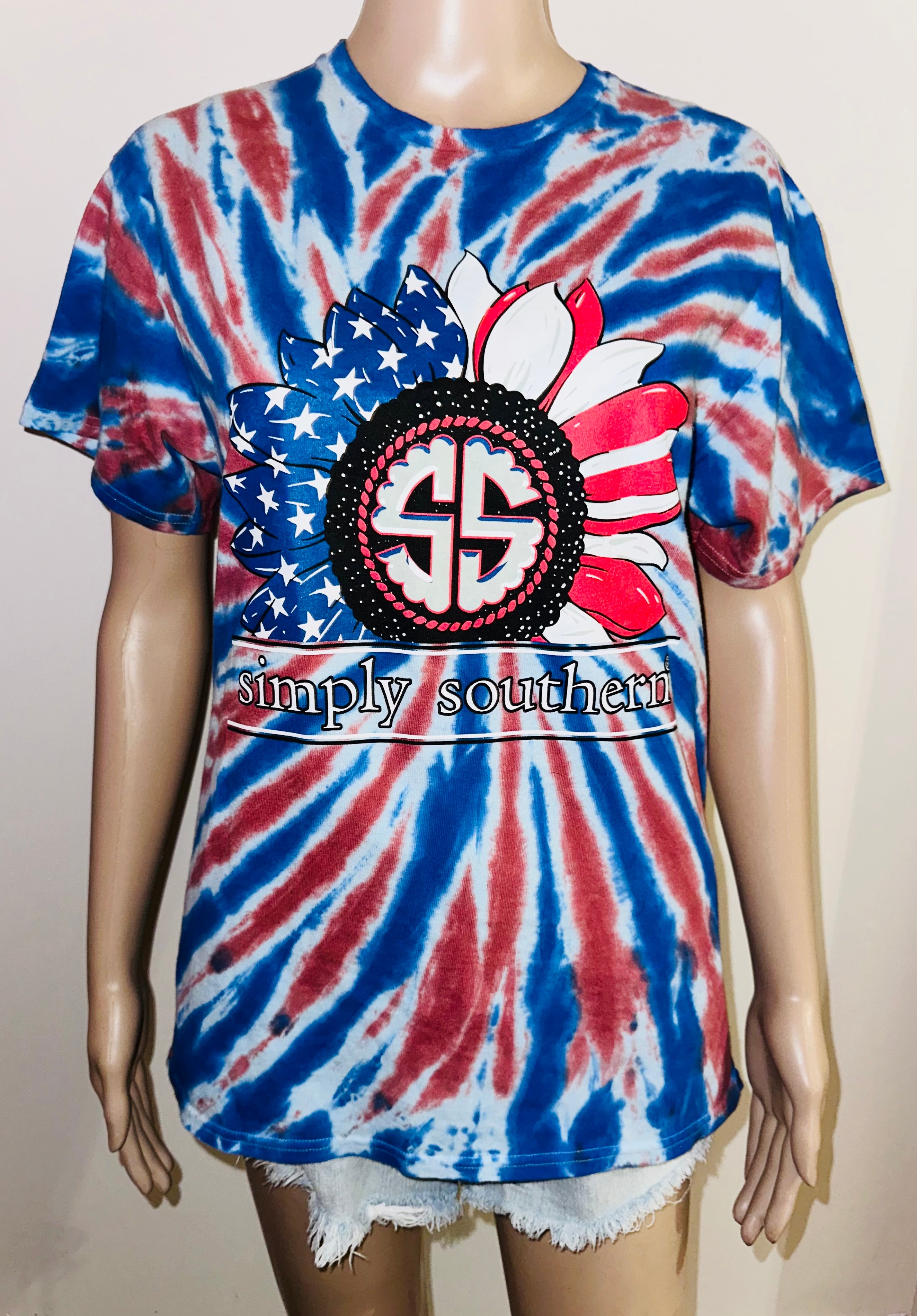 Red White & Blue Tie Dye Team USA Tee, Sz M (NWT)