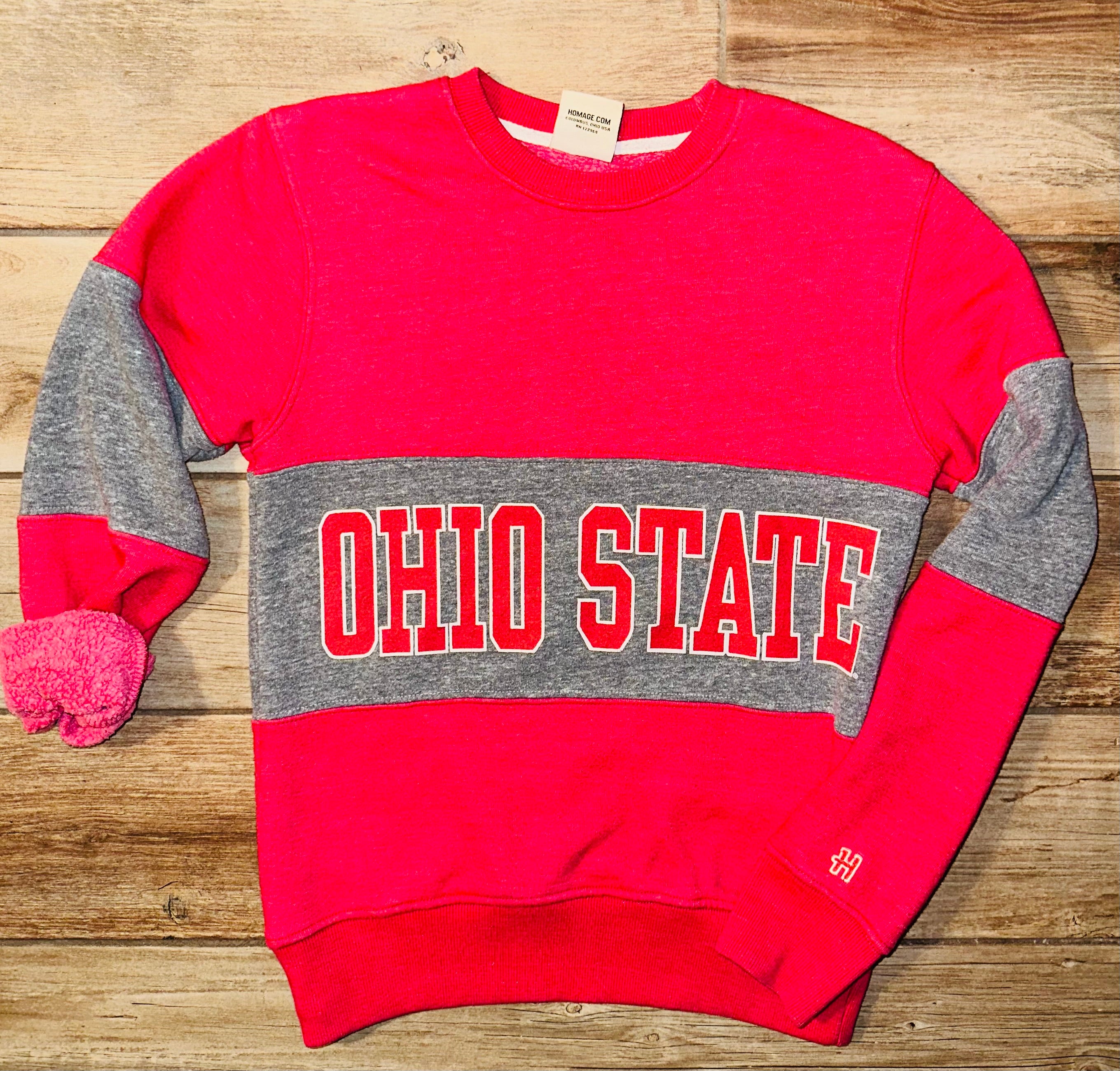 Ohio State Buckeyes Homage Crewneck Sweatshirt, Sz XS