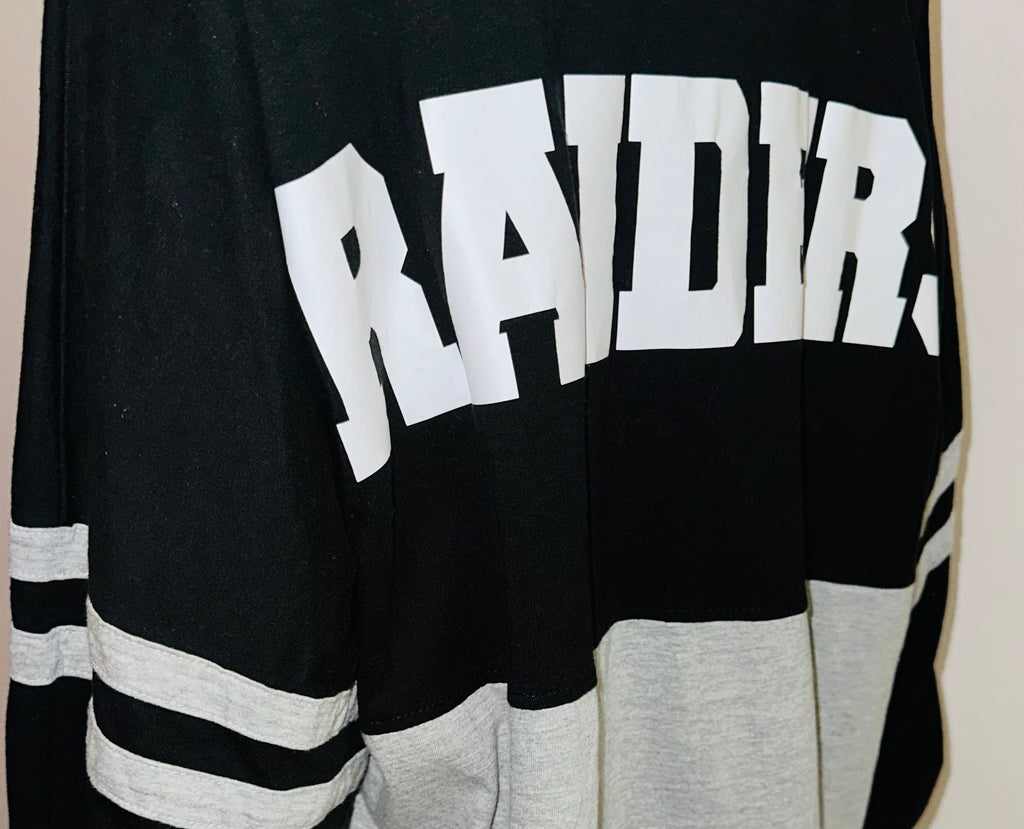 Oakland Raiders Varsity Long Sleeve Tee, Sz XL