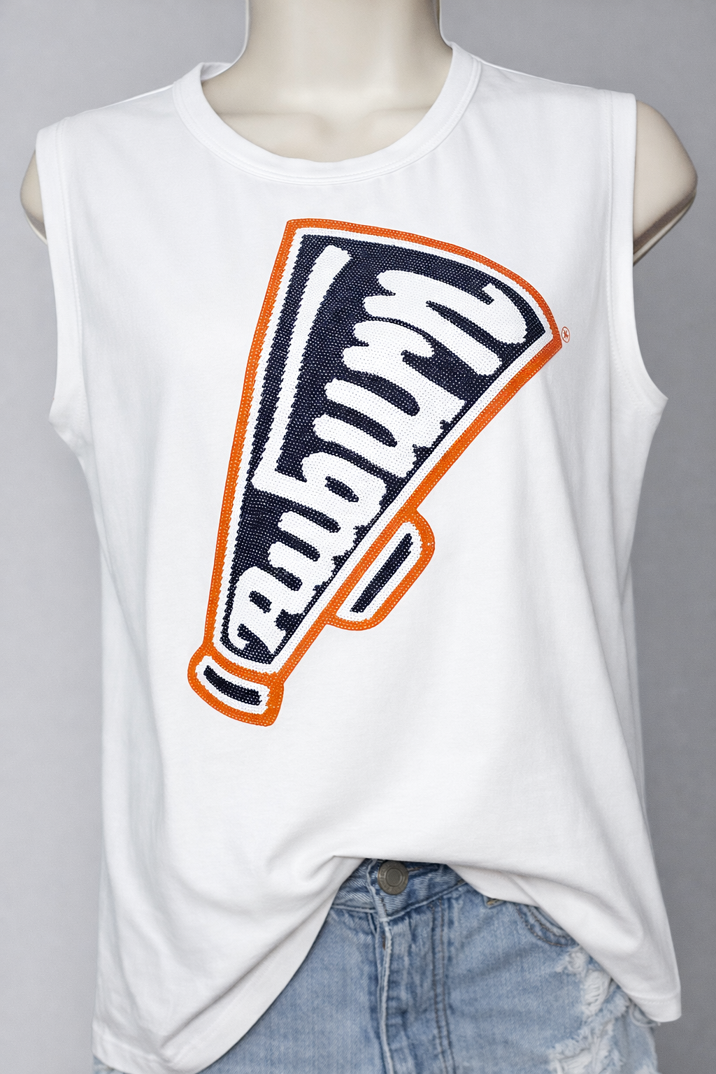 Auburn Tigers Cheerleading Sleeveless Tee, Sz Small