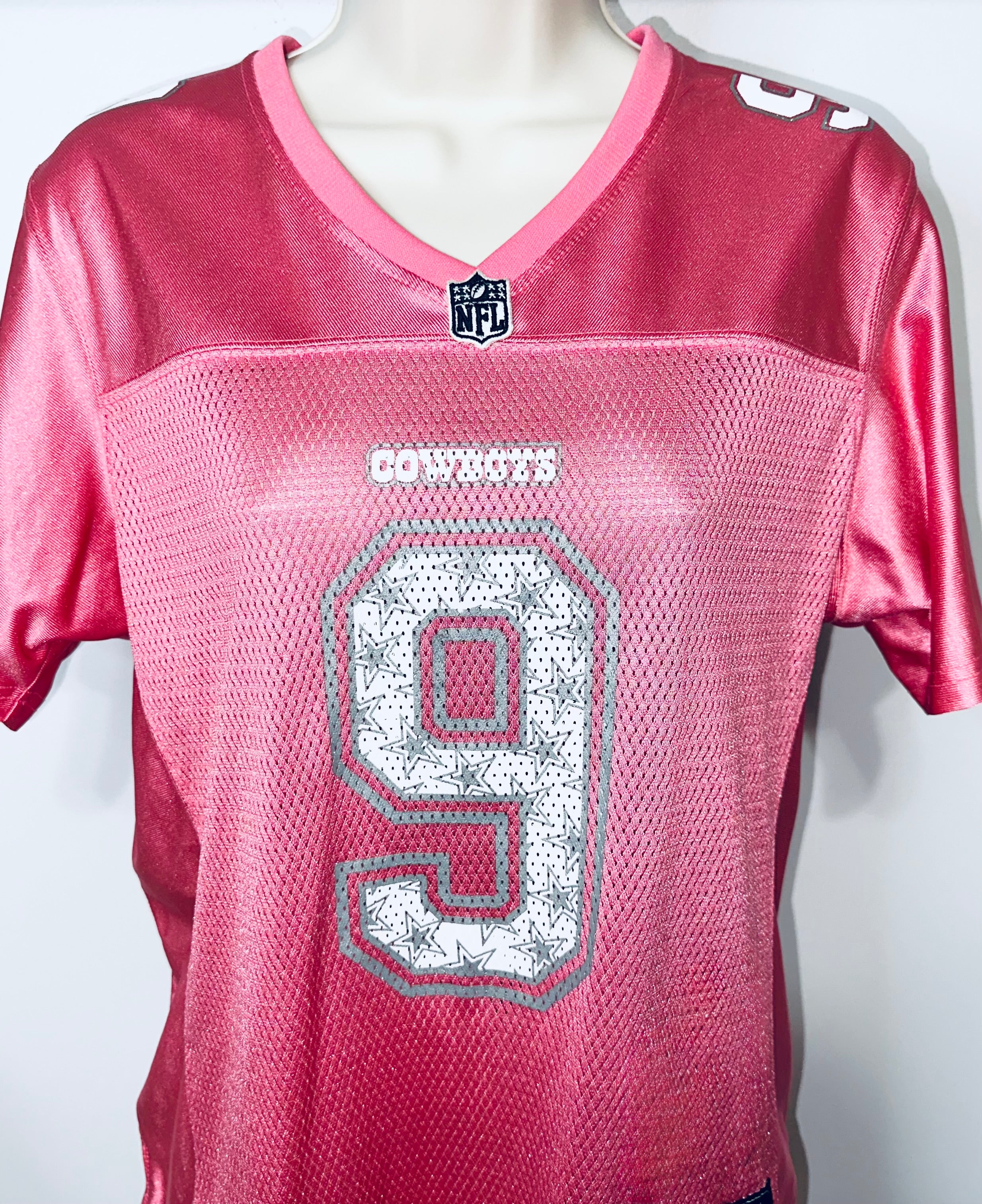 Dallas Cowboys Pink Sparkle “Tony Romo #9” Jersey