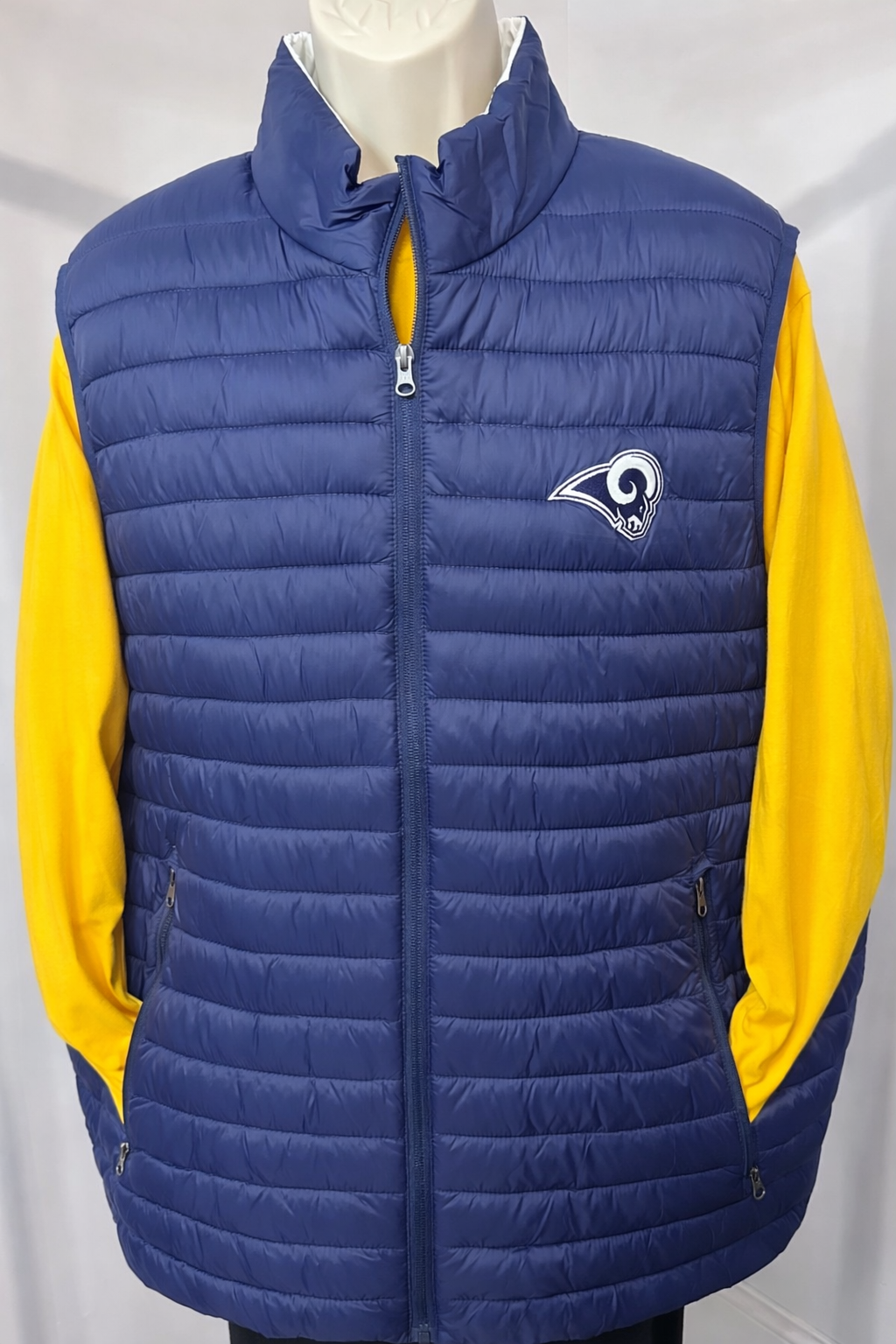 Los Angelas Rams Full Zip Puffer Vest, Sz XXL
