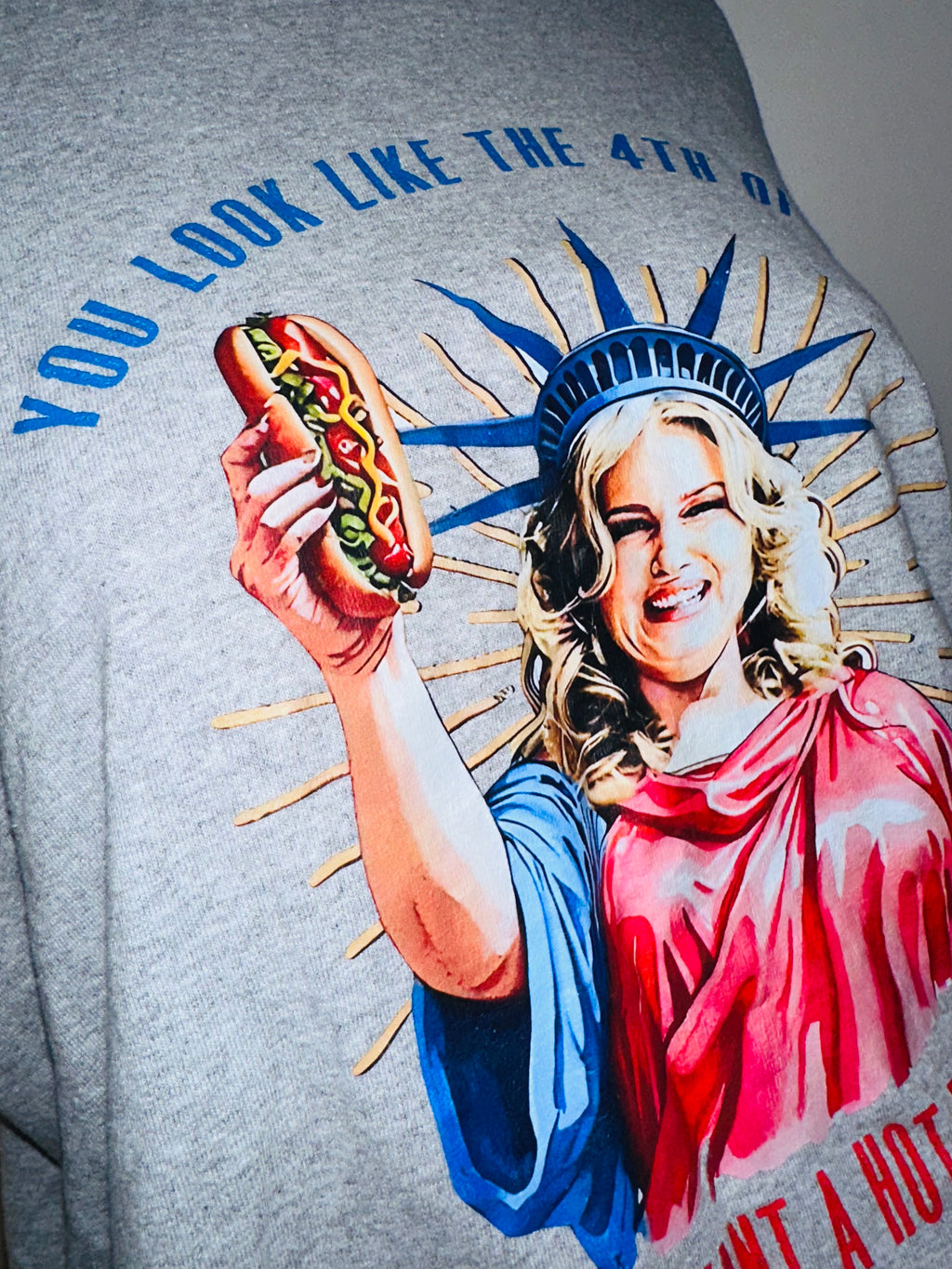 USA 4th of July Jennifer Coolidge Hotdog Tee, Sz XL