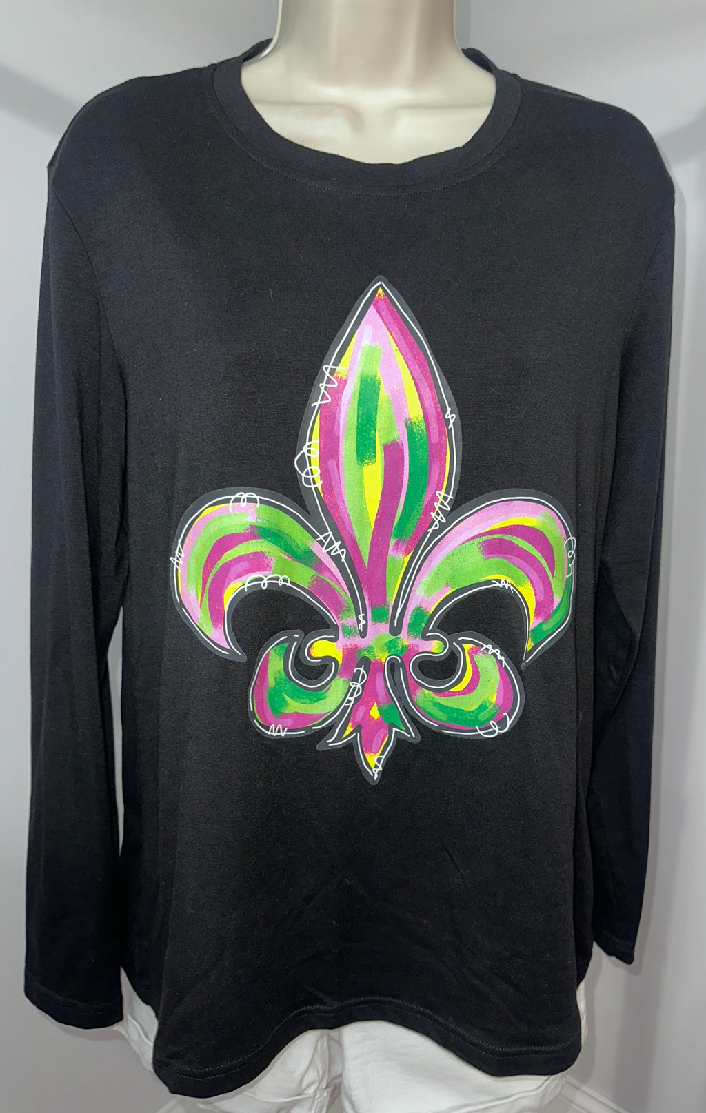 New Orleans Saints Mardi Gras Long Sleeve Tee-, Sz Medium