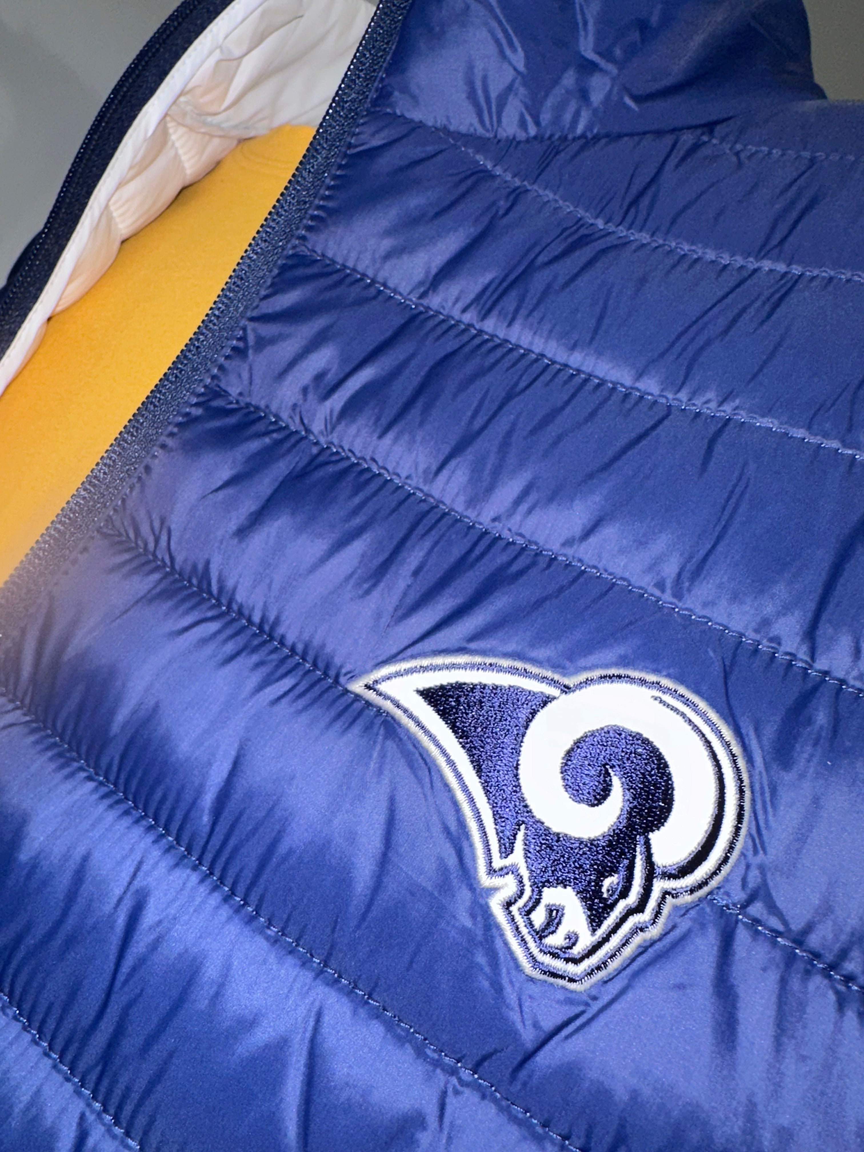 Los Angelas Rams Full Zip Puffer Vest, Sz XXL