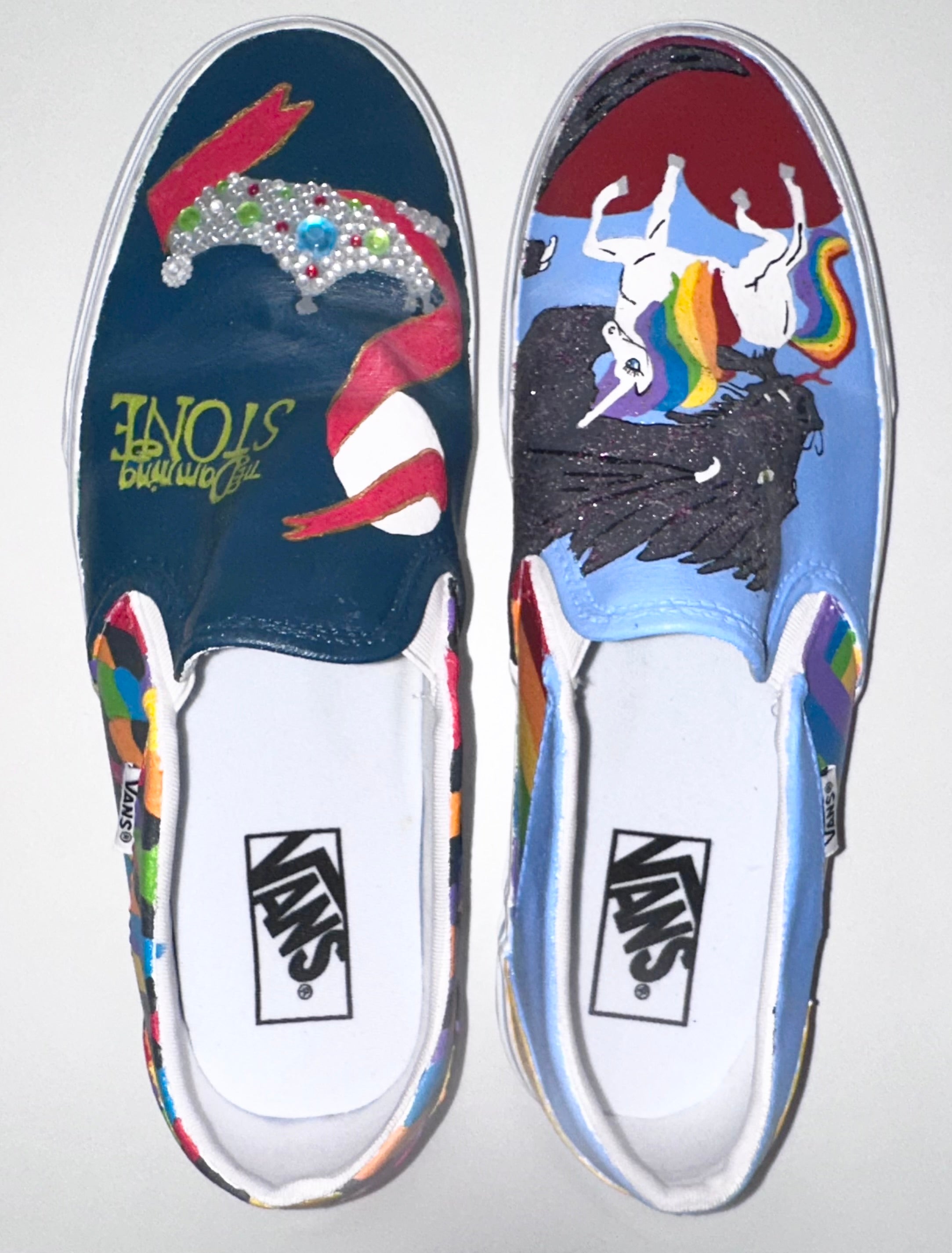 Custom Painted Vans, Sz 10
