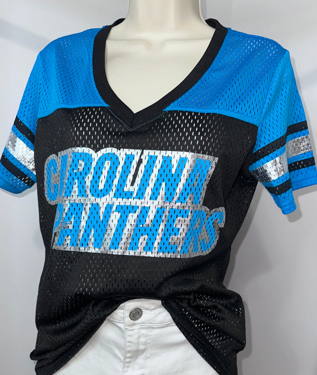 Carolina Panthers Ladies Mesh Jersey (NWT)
