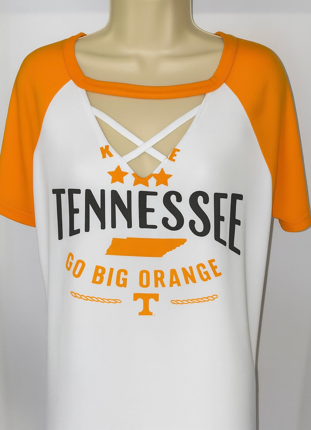 Tennessee Vols Cut-Out Raglan Tee