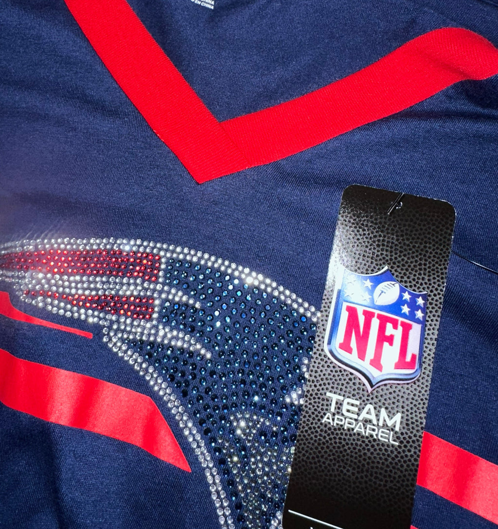 New England Patriots Bling Logo Tee, Sz Small (NWT)