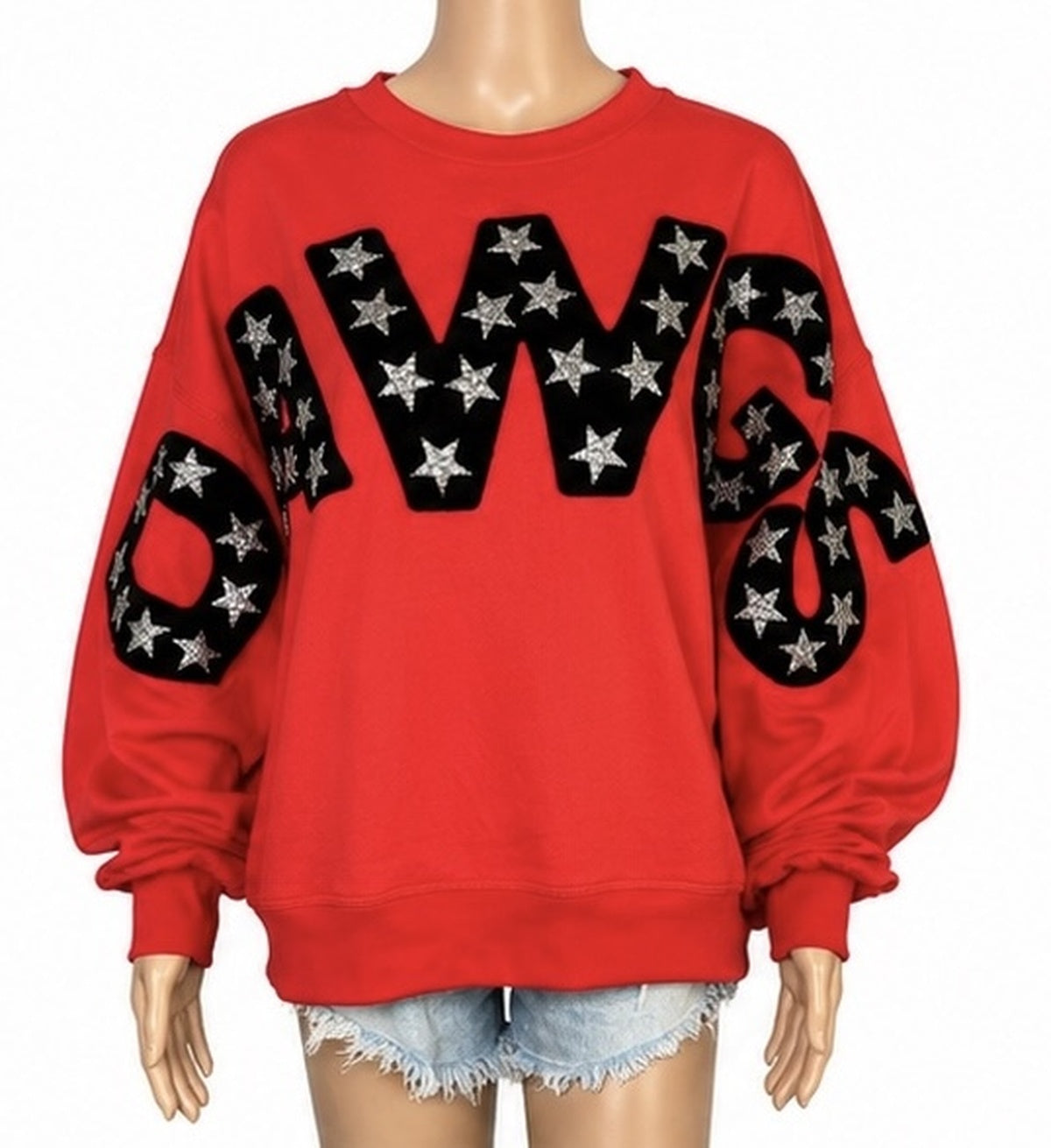 University of Georgia Women's Balloon Sleeve DAWGS Top, Adult Sz Small