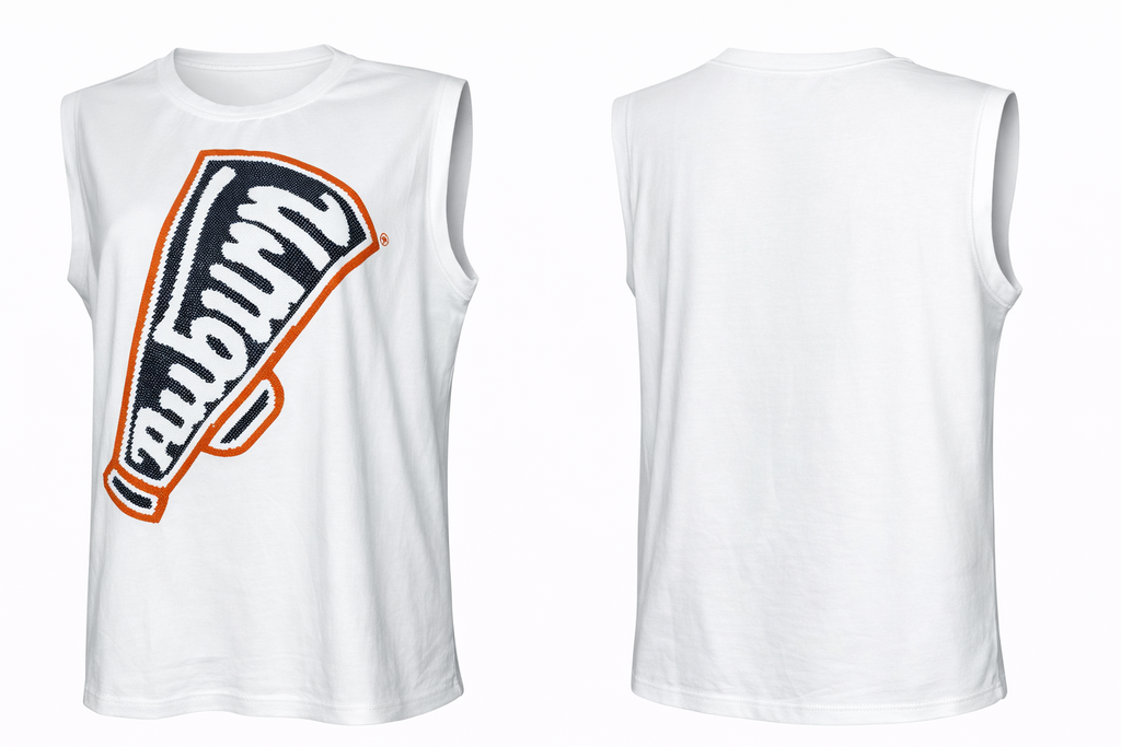 Auburn Tigers Cheerleading Sleeveless Tee, Sz Small