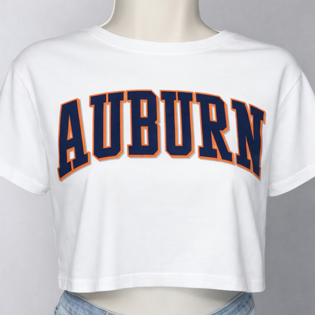 Auburn Tigers Cropped Tee, Sz Small