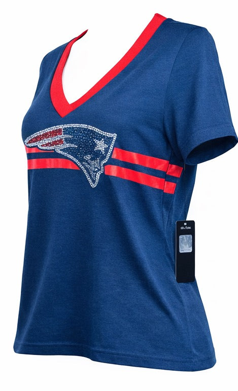 New England Patriots Bling Logo Tee, Sz Small (NWT)