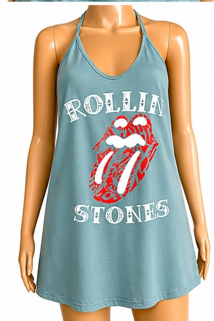 Rollin’ Stones T-back Tank-top Cover-up, Adult Sz Small