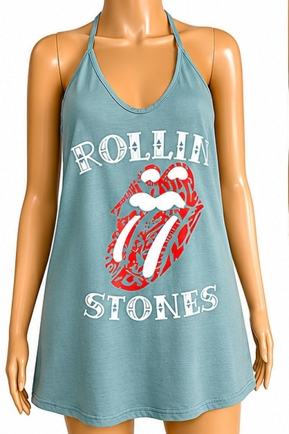Rollin’ Stones T-back Tank-top Cover-up, Adult Sz Small